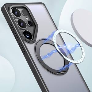 Pour <span class=keywords><strong>Samsung</strong></span> S25 /S24 /S23 Ultra <span class=keywords><strong>360</strong></span> Rotation Fulcrum Shell Support Magnétique Confortable Lisse Mobile Phone Case - Product Image 3