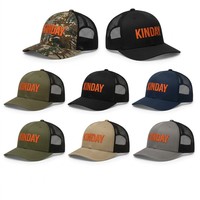 Casquette de camionneur unisexe avec imprimé camouflage Real Tree, devant en sergé noir et dos en maille nid d'abeille, broderie 3D en relief personnalisée