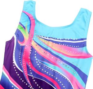 Vêtements de sport noirs pour filles, vêtements de danse en maille, body de ballet respirant pour filles, justaucorps scintillants, 4-13 ans - Product Image 2