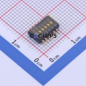 THS106 DIP Switch SMD-12P,5.4x9.2mm Switch Flat Toggle, Groove Type Single Pole Single Throw 6 1.27mm - Product Image 1