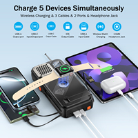 Nouveauté : Batterie solaire 16000mAh |   Chargeur d'urgence à manivelle, radio FM, haut-parleur, chargeur sans fil