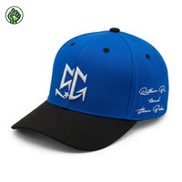 Casquette Snapback Bicolore Bleu Ciel et Noir Personnalisée de Haute Qualité, Nouveau Style en Tissu Coton pour un Look Tendance, Casquette de Baseball