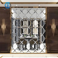 Miroir Décoratif Ancien Mosaïque de Salle de Bain Biseauté Argenté sans Cuivre