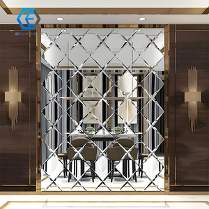 Rõ ràng Bạc đồng miễn phí vát phòng tắm khảm Antique Gương trang trí - Product Image 4