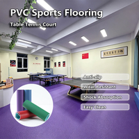 Revêtement de sol en PVC à grain tissé HANLI 4,5 mm pour salle de tennis de table scolaire