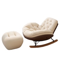 Fauteuil à bascule convertible en canapé, inclinable et transformable en lit, amovible et lavable, pour adulte, style luxe léger, pour salon, maison et balcon, idéal pour les moments de détente