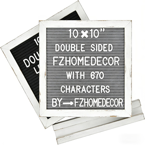 Tablero <span class=keywords><strong>de</strong></span> Mensajes Intercambiable Decorativo Rústico <span class=keywords><strong>de</strong></span> 10x10 con Base <span class=keywords><strong>de</strong></span> <span class=keywords><strong>Madera</strong></span>, Marco <span class=keywords><strong>de</strong></span> <span class=keywords><strong>Madera</strong></span>, Tablero <span class=keywords><strong>de</strong></span> <span class=keywords><strong>Letras</strong></span> <span class=keywords><strong>de</strong></span> Fieltro <span class=keywords><strong>de</strong></span> Doble Cara con 712 <span class=keywords><strong>Letras</strong></span> - Product Image 1