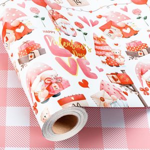 Valentine's Pink Gnome <b>Wrapping</b> <b>Paper</b> 17 In X 32.8 Ft Double Side Eco Friendly Gift Craft Packaging <b>Paper</b> - Product Image 2
