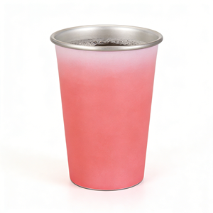 Gobelets en acier inoxydable 304 réutilisables avec logo personnalisé rose, 8 oz, 12 oz, 16 oz, empilables, à paroi simple, pour le camping, les voyages, les bars - Product Image 1
