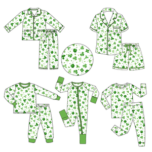 Đặt hàng số lượng lớn tùy chỉnh: Khăn buộc tóc tre, bộ đồ ngủ tre 2 món, khăn buộc tóc tre gia đình, bộ đồ ngủ ngày lễ Thánh Patrick - Product Image 1