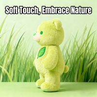 Ours en peluche brodé vert lime, jouet anti-stress en coton PP doux pour enfants, cadeau d'anniversaire