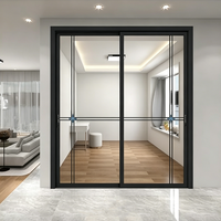 Système de porte coulissante moderne en alliage d'aluminium insonorisé, à cadre fin, étanche, avec verre, pour patio commercial, balcon et entrée, garantie 3 ans