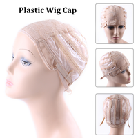 10 pièces/paquet capuchons de perruque en maille extensible avec sangles réglables pour faire des perruques noir S M L casquettes de perruque en plastique filet à cheveux