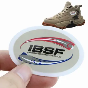 Custom Iron On Shoes Silicone Badge 3D Logo Heat Transfer Sport Tpu Clothes Pvc Patches Rubber Labels For Clothing