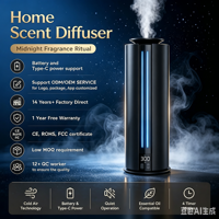 Diffuseur d'arômes rechargeable à technologie d'air froid, en métal, pour la maison, 14 ans d'expérience directe usine, avec garantie 1 an, ODM/OEM