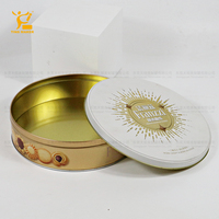 New Style Tin smaker Factory Oem Benutzer definierte Logo Cookie Kekse Blechdose mit Deckel Weißgold Umwelt freundliche Kuchen Lebensmittel Lagerung Blechdose