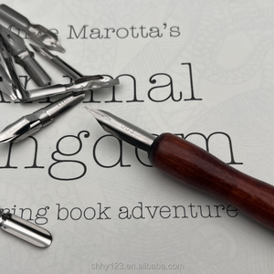 Calligrafia penna Set 1 supporto in legno 9 pennini sostituibili per principianti arte calligrafia - Product Image 4