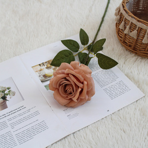 Fiore Artificiale Rosa Luna Stellata Singola, Bouquet Vintage Europeo per Foto, Decorazione Soggiorno, Arredamento Negozio, Fiori in Seta - Product Image 2