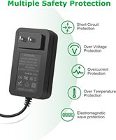 Adaptateur d'alimentation 12V 5A 60W AC 100-240V DC 5.5x2.5mm Jack Type A Prise 4.9FT Bande lumineuse LED Imprimante 3D Caméra de surveillance WebCam