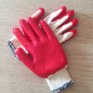 Gants de sécurité en coton latex enduit de caoutchouc vietnamien, anti-coupure, antidérapants, réutilisables, tricotés, 10 jauges, protection pour le jardinage - Product Image 1