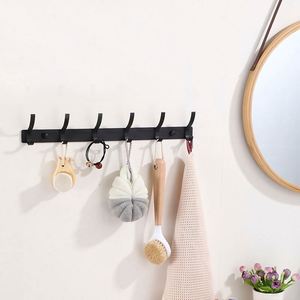 Bathroom Waterproof Bamboo Wall-Mounted Hanger Slat <b>Shelf</b> Rack Multifunction Eco-Friendly Door Coat <b>Hook</b> Rails for Clothes - Product Image 3