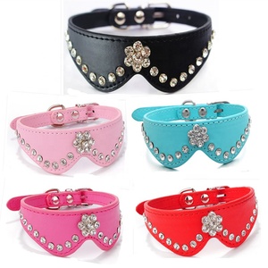 Bling Strass di Cristallo della Pelle Scamosciata di Cuoio Dell'animale Domestico Collare di Cane Fornito Cucciolo Collari Collari Per Cani con 5 Colori - Product Image 6