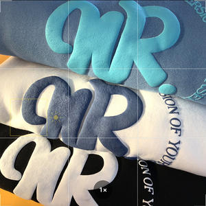 העליון קפוצ 'ון איכותי צרפתי מעול oem כותנה קפוצ' ון בגודל בינוני מעודף דפוס רקום - Product Image 3