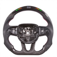 Volant personnalisé en cuir perforé en fibre de carbone avec LED intelligentes pour Dodge Charger Challenger SRT 2014-2019, couleur personnalisée