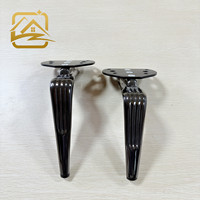 Metallische Niedrige Tischbeine 16/18cm Premium Konische Schwarze Sofabeine aus Metall mit Lochplatte Schrankbeine Möbelbeine Bettbeine
