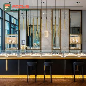 Minimalist Custom Jewelry Display Counter Manufacturer Wood Frame Brand Store Showcase Cabinet - Product Image 1