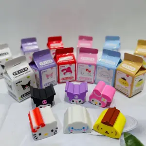 Yubon 2024New 36pcs Eraser Cinnamoroll Kuromi Melody Box Cartoon Kawaii Stationery Clean Eraser School Students Birthday Gift