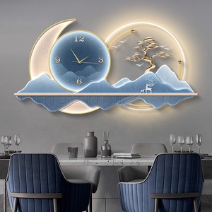 Shengtai phòng ăn hiện đại bức tranh trang trí, Đồng hồ treo tường đồng hồ, đồng hồ sáng tạo, bức tranh Đèn tường cho phòng khách - Product Image 4