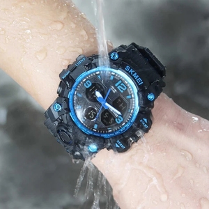 <span class=keywords><strong>SKMEI</strong></span> 1155 B luxe Double fois Style montres de sport hommes mode numérique montre à Quartz étanche décontracté 2023 montre-bracelet horloge - Product Image 3