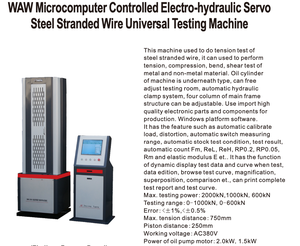 Machine d'essai universelle électro-hydraulique servo-contrôlée par micro-ordinateur WAW pour l'essai des brins d'acier et des matériaux géotechniques - Product Image 2