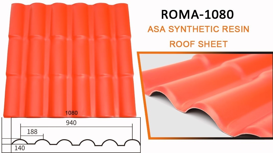 light weight ASA resin roof tiles PVC roofing cheap techo plastic sheet of roof top