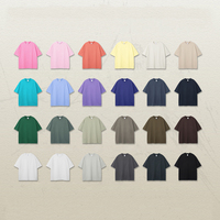 Camisetas Personalizadas de Alta Calidad para Hombre, 280g, Talla Grande, Tejido Sólido, 100% Algodón, Cuello Redondo, Ribete en Contraste, Estilo Urbano