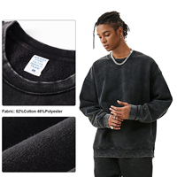 Haute Qualité 360 Grammes Polaire Sweats Impression Personnalisée Logo Unisexe Lavé Streetwear Pull Ras Du Cou Sweats