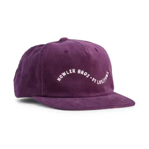 豪勒定制刺绣快照帽紫色非结构化5面板平檐户外可调灯芯绒男式嘻哈帽