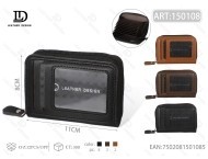 Portacarte a fisarmonica da uomo 3 in 1 in microfibra di pelle sintetica con chiusura a cerniera per carte - Product Image 1