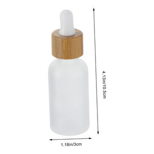 Emballage cosmétique de luxe, flacon compte-gouttes en verre transparent pour sérum visage, huile essentielle pour le corps, avec couvercle en bambou, flacons compte-gouttes pour sérum - Product Image 2