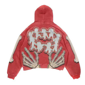 Sudadera con capucha de algodón pesado personalizada 400 Gsm, Jersey lavado Vintage sin cuerdas con bordado Boxy Fit, Sudadera con capucha de invierno para hombre - Product Image 2