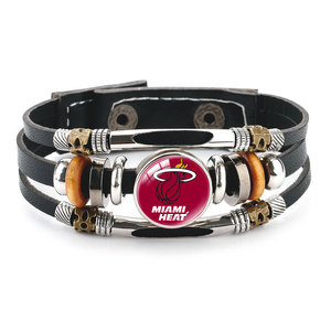 Pulsera de Cuero Personalizable con Insignia de Club de Béisbol <span class=keywords><strong>NBA</strong></span>, Accesorios de Aleación para Regalos de Eventos Deportivos - Product Image 4