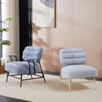 Fauteuil de détente moderne et confortable Chaise longue rembourrée avec pieds en métal pour la maison, l'hôtel ou la salle à manger