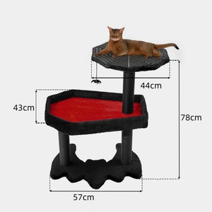 OEM ODM Factory Bat Themed Black Red Compact Tower with Interactive <b>Mouse</b> <b>Toy</b> for Holiday Gift Cat Tree - Product Image 2