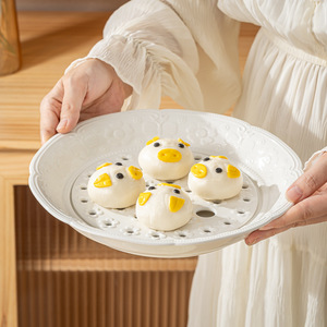 Kreative Keramik-Dampfplatte für Dumplings, Doppelschichtige Abtropfplatte für die Küche, 7 Optionen - Product Image 5