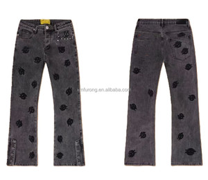 Pantalones Cortos de Mezclilla Unisex de Moda, Estilo Casual, Lavado Vintage, con Bordado Digital de Cinco Puntos y Patrón de Letras Calientes de Verano - Product Image 4