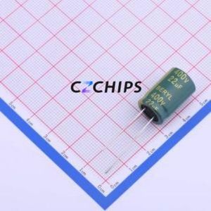 Condensador Electrolítico de Aluminio de Orificio Pasante RC400M220LO13*20TH-2A1E, Orificio Pasante, D13xL20mm 22uF 20% 400V 5mm - Product Image 1