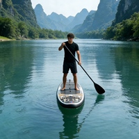 Tabla de Paddle Surf Inflable ACEHERO Estilo Tatuaje Tribal, Sistema de 3 Aletas, 10'6\"x32\"x6\", con Todos los Accesorios para Pesca