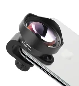 Obiettivo Macro 2 in 1 di alta qualità da 100mm 75mm con obiettivo Ultra grandangolare completamente Multi-rivestito per fotocamera del telefono cellulare