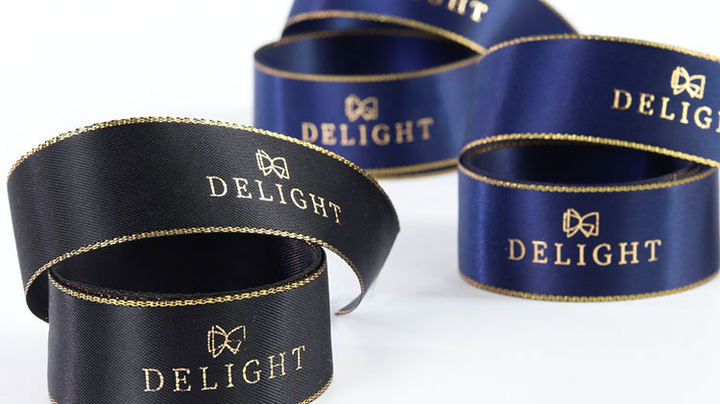 custom luxury woven gold edge red blue satin ribbon roll - buy